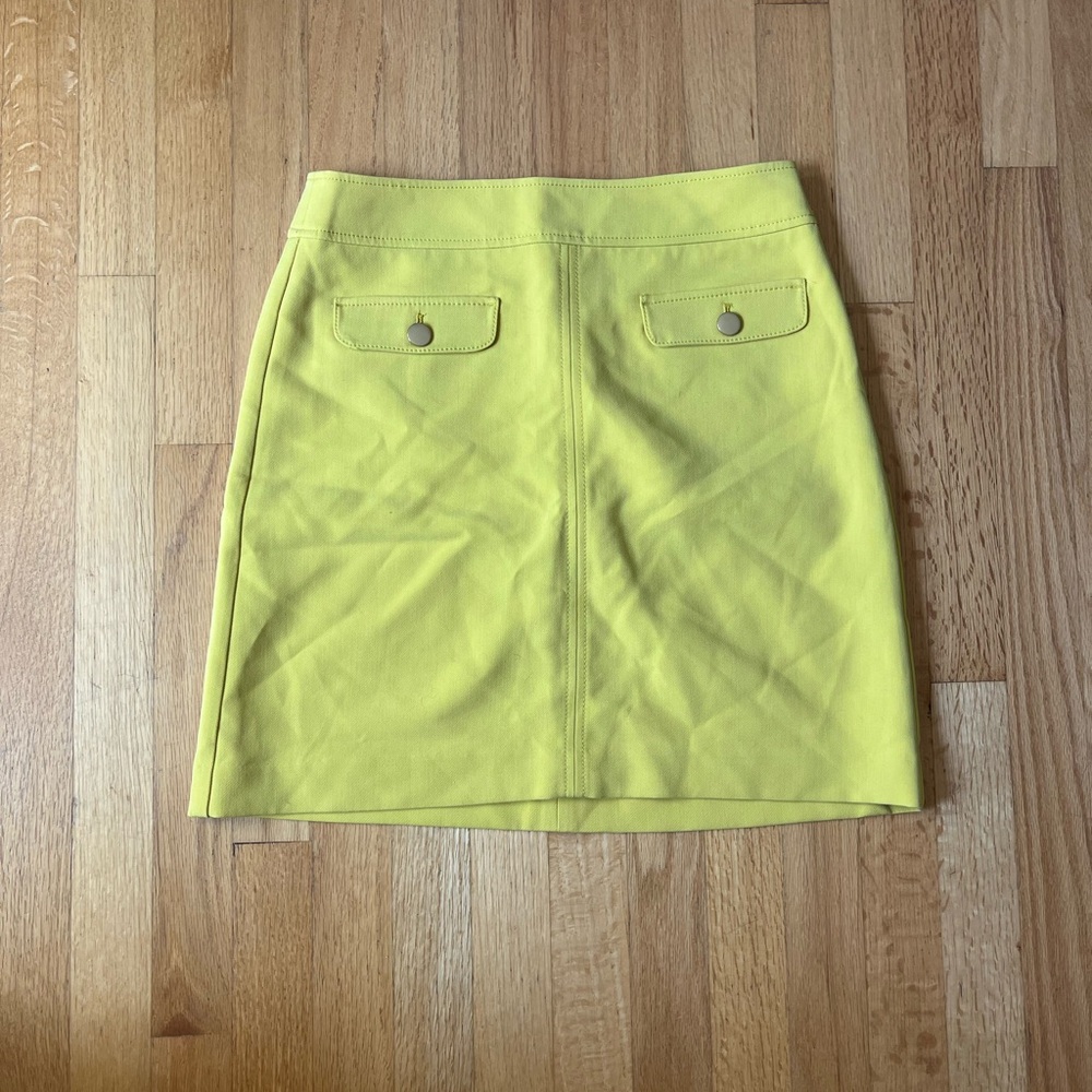 LOFT Yellow Green Mini Pencil Skirt Resort Wear